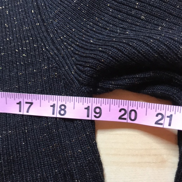 Nine West One Button Knit Cardigan Gold Sparkle Size XL - Picture 7 of 7